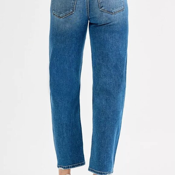 RISEN Tummy Control High Rise Ankle Slim Barrel Jeans - Picture 5 of 7